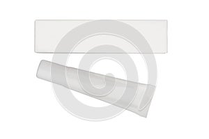 Blank tube and a box in set isolated on white background