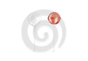 Blank two caramel lollipop with white wrapper mockup, front view photo