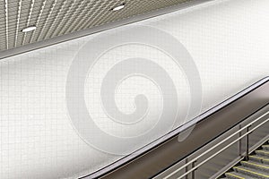 Blank underground escalator wall