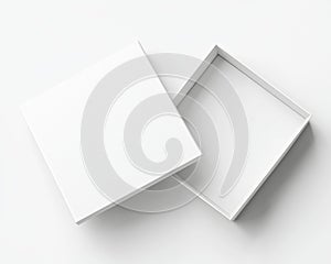 A blank unfolded paper packaging box template, rendered in 3D.