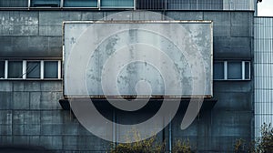 Blank urban billboard on industrial building