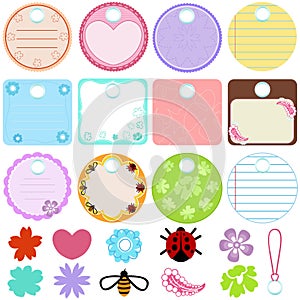 Blank Vector Labels. pastel Tags