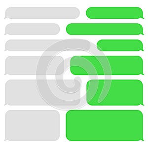 Blank vector message bubbles. Chat or conversation speech bubble. SMS text frame. Short message sending.