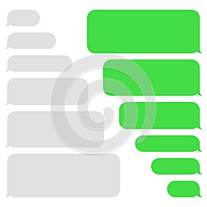 Blank vector message bubbles. Chat or messenger speech bubble. SMS text frame. Short message sending.