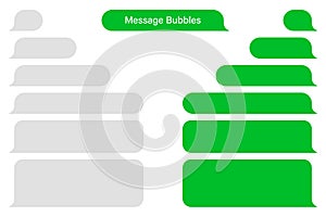 Blank vector message bubbles. Chat or messenger speech bubble. SMS text frame. Short message sending.