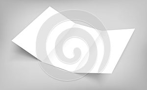 Blank vector tri fold mock-up flyer on gray background photo