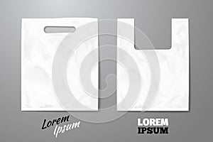 Blank vector white realistic plastic bag