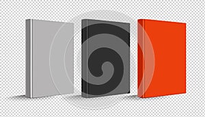 Blank Vertical Hardcover Book Set - Vector Illustration - Isolated On Transparent Background