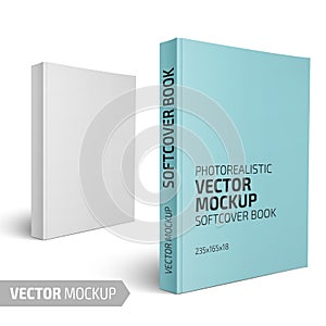 Blank vertical softcover book template.