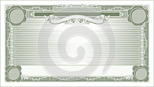 Blank vintage banknote with free space for inscriptions green