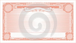 Blank vintage banknote with free space for inscriptions red