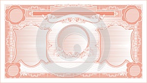 Blank vintage banknote with two portraits red