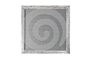 Blank vintage grey felt board or menu frame or card mockup for message  isolated on white background