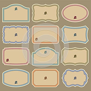 Blank vintage labels set (vector)