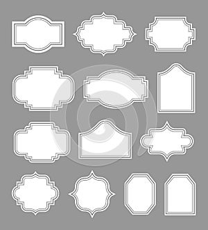 Blank vintage labels set, vector