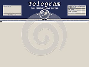 Blank vintage telegram form.