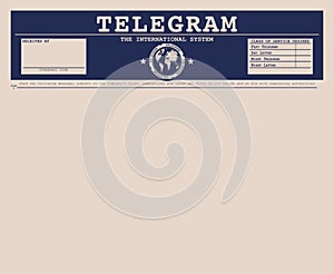 Blank vintage telegram form.