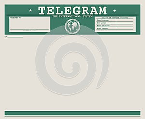 Blank vintage telegram form.