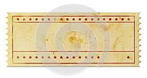 Blank vintage ticket