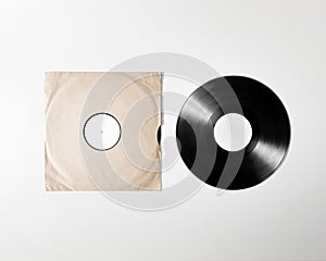 Blank vinyl album cover sleeve mockup, , clipping path photo