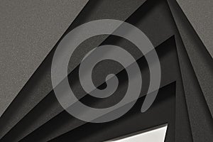 Blank and vortical paper cards with triangle shape, 3d rendering