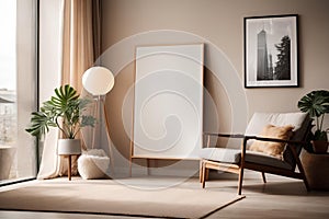 blank wall art mockup poster