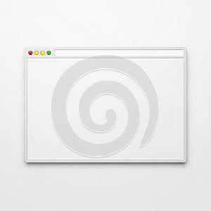 Blank web browser window isolated on white background
