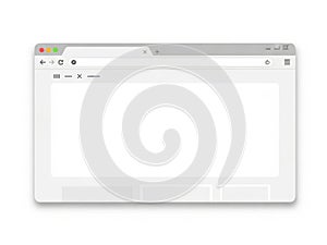 Blank web browser window isolated on white background