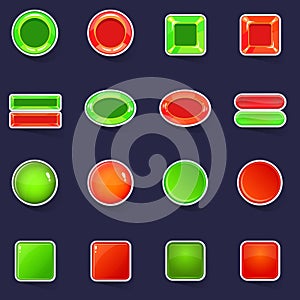 Blank web buttons icons set vector sticker