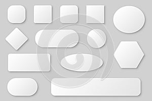 Blank web buttons template collection with shadow in gray