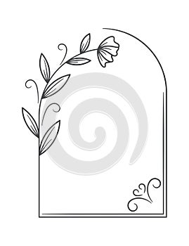 Blank wedding frame romantic flower
