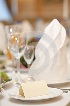 A blank wedding placecard