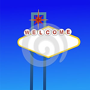 Blank welcome sign