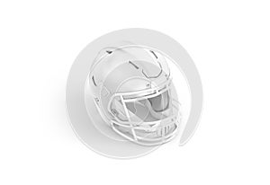 Blank white american football helmet mockup, side view