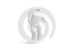 Blank white baby zip-up sleepsuit mock up, side view