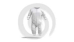 Blank white baby zip-up sleepsuit mockup, looped rotation