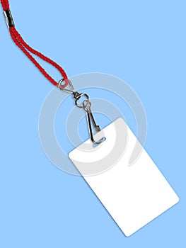 Blank white badge with copy space (+ clipping path)