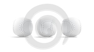 Blank white baseball ball mockup, front and side view