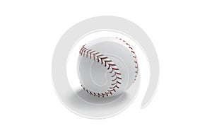 Blank white baseball ball with red seam mockup, isolated photo