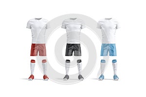 Blank white bavaria and juventus team soccer uniform mockup, isolated