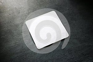Blank white beer coasters mockup, clipping path