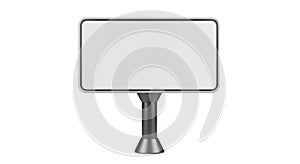 Blank White Billboard with Black Frame on Black Background