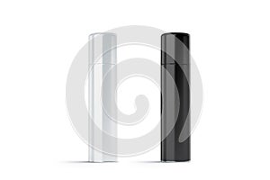 Blank white and black closed hairspray bottle mockup set