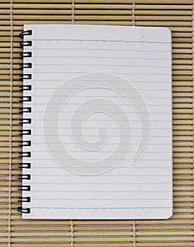 Blank white blue line paper realistic spiral notepad notebook on