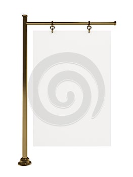 Blank white board for advertisement, isolated, 3d