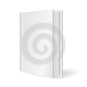 Blank white book cover . Isolated on white background. Mockup to display your design. Vector