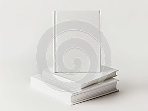 Blank White Book Covers on White Background