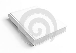 Blank white book isolated on white background