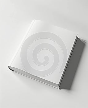 Blank white book mockup. The cover of a book is white on a white background empty book.