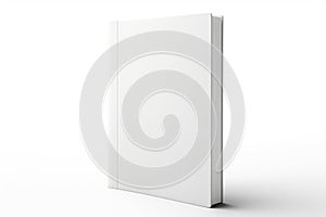 Blank white book on white surface, versatile image for various projects